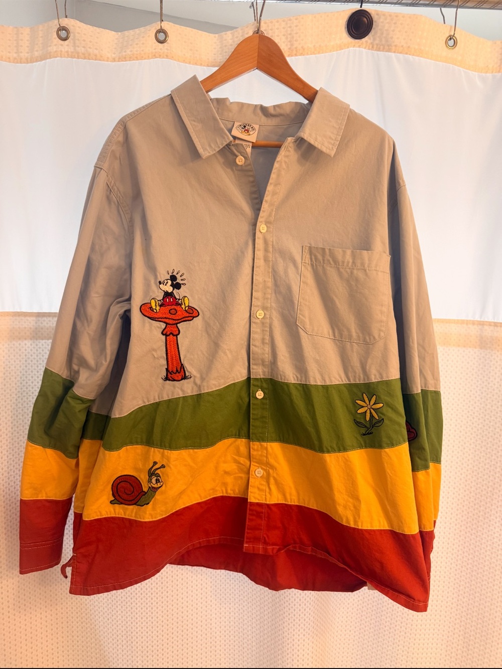 Disney long sleeve, button up shirt- XL